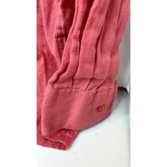 Burma Bibas Short Sleeve Button Up Shirt Men's Large 100% Linen - Picture 2 of 16